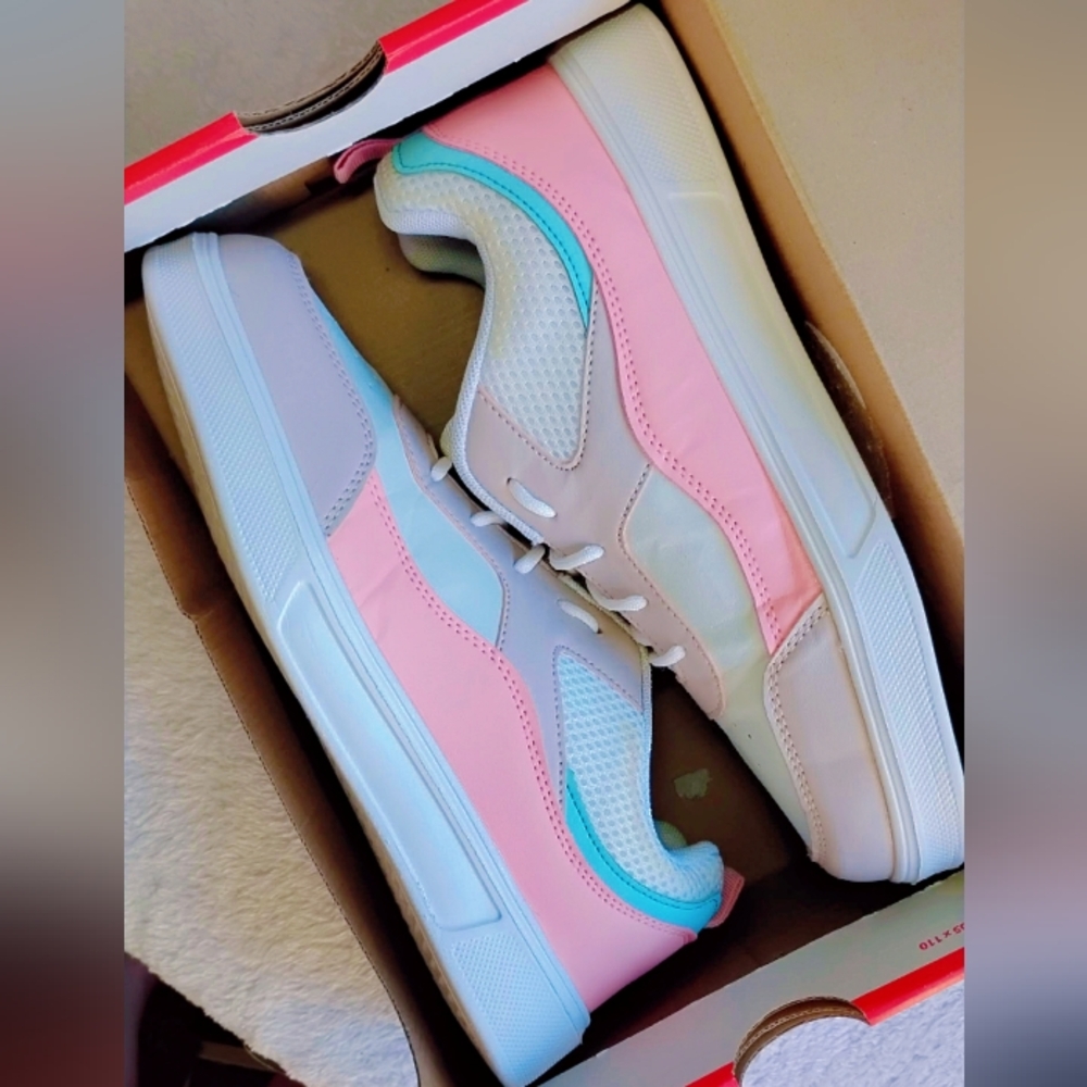 Trendy Pink and Blue Women's Sneakers